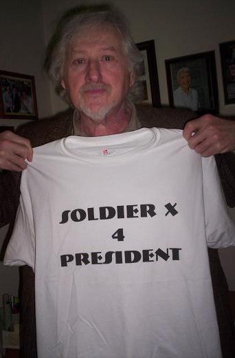 Old man wants SOLDIERX for his president